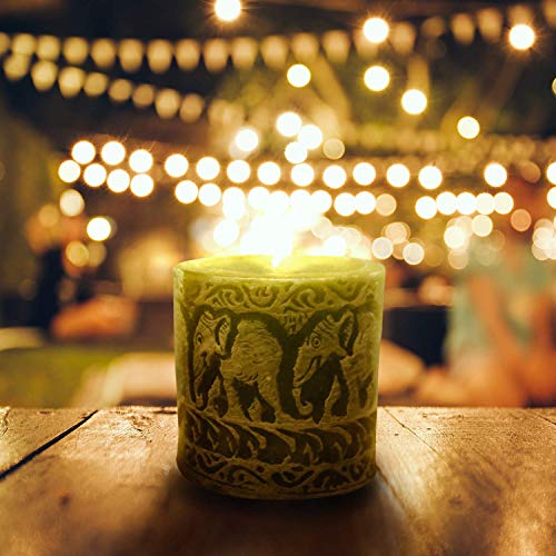 GEETUBERRY - Rustic Floral-Scented Elephant 1 Pack Carved Jasmine Candle, Elegance for Your Farmhouse Wedding Anniversary ...