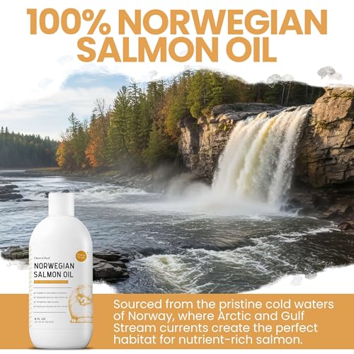 Salmon Oil for Dogs - Premium Fish Oil for Skin and Coat Health - Omega 3 Supplement - Supports Itchy Skin - 8 oz Liquid -...