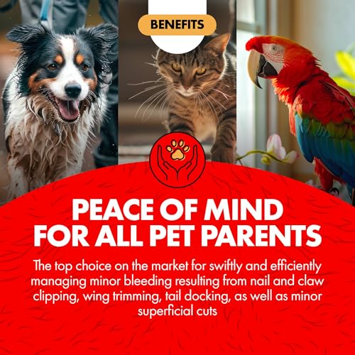 Miracle Care Kwik Stop Styptic Powder for Dogs, Cats and Birds, 0.5 Ounce, Fast Acting Blood Stop Powder with Pain Relievi...