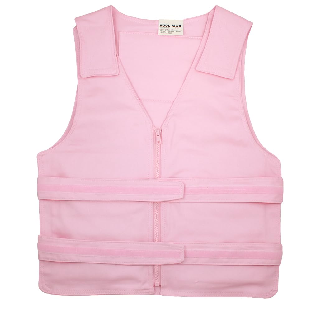 Polar Products Adjustable Zipper Cooling Vest for Men and Women with Kool Max Packs or Cool58 Phase Change Cooling Packs