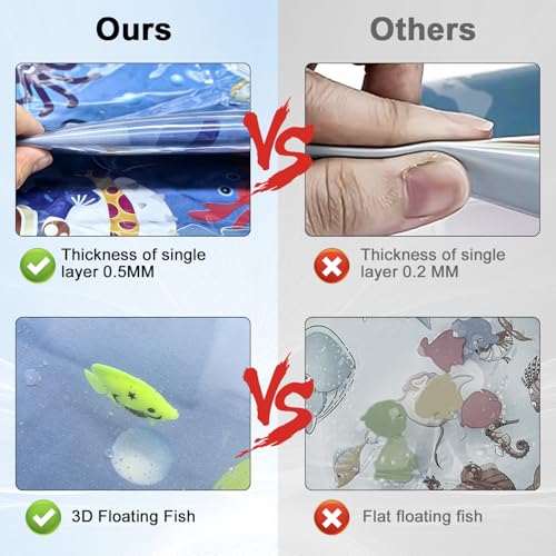 Inflatable Cat Dog Baby Water Mat Toy, [Newly Upgraded, 2 Layers Thickened] Premium Anti-Scratch Leak Proof Mat, with Floa...