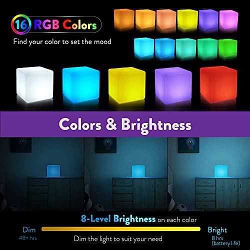 Mr.Go 4-inch Dimmable LED Night Light Mood Lamp for Kids and Adults - 16 RGB Colors - 8 Level Dimming - 4 Lighting Effect...