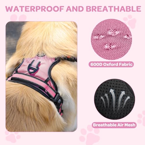 FURRYFECTION Plaid Dog Harness for Large Dogs, Reflective No Pull Adjustable Pet Vest with Front Clip, Leash, Easy Control...