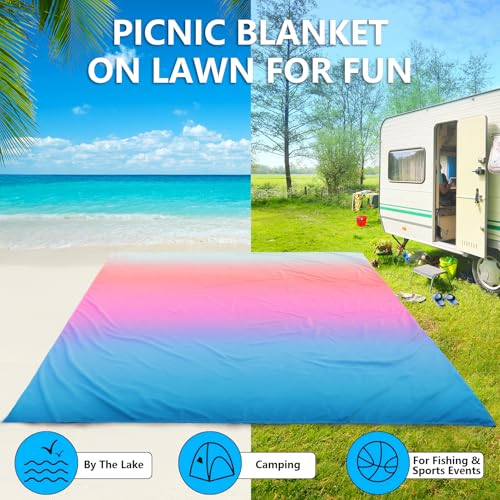 AISPARKY Beach Blanket Waterproof Sandproof Extra Large, Oversized Beach Mat, Quick Drying&Compact&Lightweight, Picnic Bla...