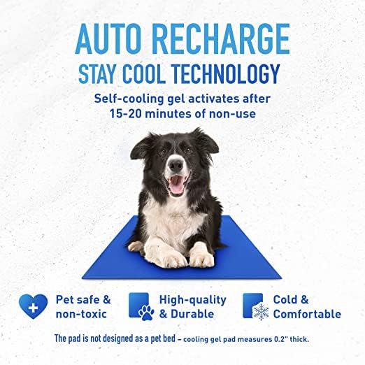 The Green Pet Shop Chillz Gel Mat, Medium - Pressure-Activated Cooling Pad for Pets 0-25 lbs - Non-Toxic, No Water or Refr...