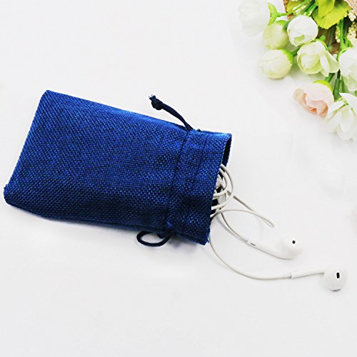 SumDirect Small Burlap Gift Bags 20 Pcs Mixed Color Jewelry Pouches with Drawstring Reusable Linen Gift Bags for Wedding, ...