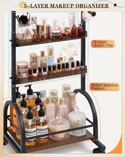 Mirror Jewelry Cabinet Standing, Jewelry Organizer and Storage with Jewelry Mirror, Jewelry Armoire with Earring Organizer...