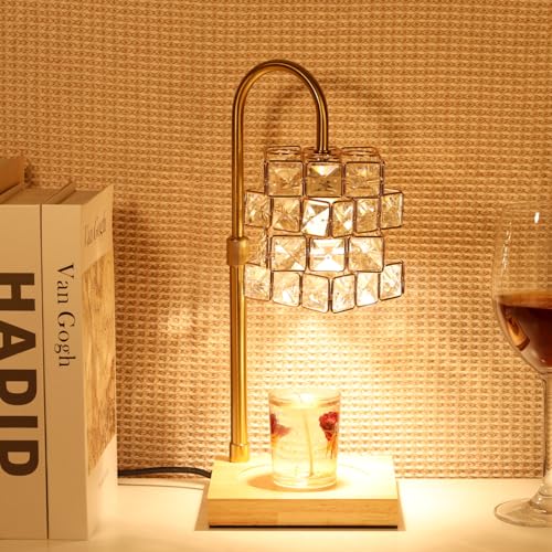 ACALEPH Candle Warmer Lamp with Timer and Dimmer, Electric Wax Warmer Height Adjustable,Table Light Imitated Crystal Shape...