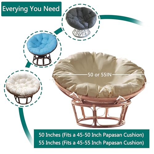 Sqodok Papasan Cushion Cover Only, 50in Outdoor Indoor Papasan Chair Cushion Covers Water Resistant, Machine Washable Papa...