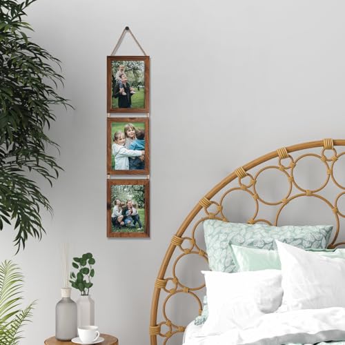 QUTREY 5x7 Collage Picture Frames, 6 Openings Hanging Photo Frame Set Display Vertical 5 by 7 inch Pictures for Wall Deco...