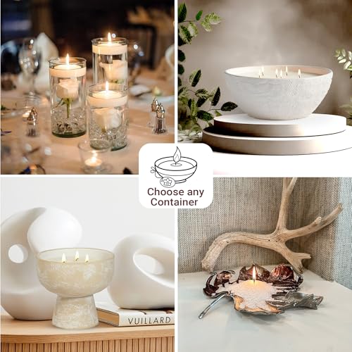 Pearled Candle Sand Gift Set - 18oz Sand Wax, 30 Wicks, 2X Natural Fragrance Oils + Free Large Glass Jar Included - Smoke-...