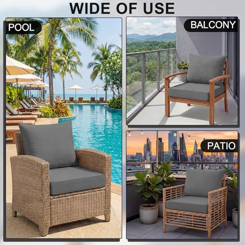 Tingjoo 1 Set 24x24 Inch Outdoor Chair Cushions Covers, Waterproof UV Resistant Patio Cushion Replacement Seat Slipcovers,...
