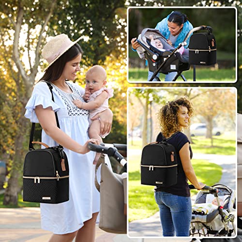 BABEYER Breastmilk Cooler Bag with Ice Pack Fits 6 Baby Bottles up to 9 Ounce, Breast Milk Pump Cooler Bag with Shoulder S...
