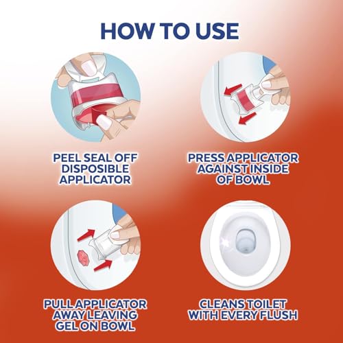 Lysol Click Gel Automatic Toilet Bowl Cleaner, Toilet Gel Stamp, Toilet Freshener, Bathroom Essentials, Refreshing Mango &...