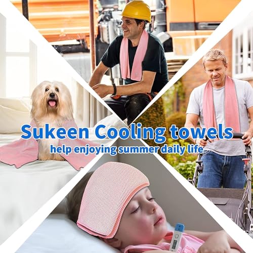 Sukeen 4 Pack Cooling Towel (40"x12") for Sweat, Quick-Drying Cooling Neck Wraps, Soft Breathable Cooling Towels for Neck ...