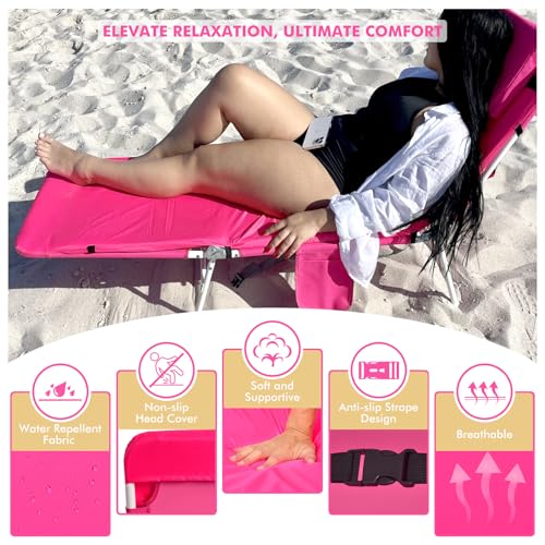 3 in 1 Women Comfort Backpack Beach Tanning Lounge Chair with Cushion Face Hole Softer Padded Adjustable Washable, Layout ...