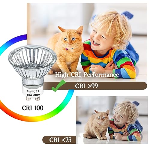 Marycele Halogen Light Bulbs for Candle Warmer Lamp, 6 Pack GU10 120V 50W MR16 Dimmable Warm Light Halogen Bulbs 2 Pin wit...