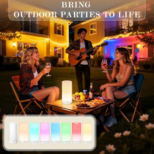 UNIFUN Table Lamp, Touch Sensor Bedside Lamps, Dimmable Warm White Light & Color Changing RGB for Kids Room,Living Room,Ca...