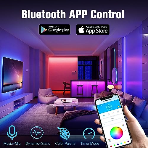 DAYBETTER LED Strip Lights 130ft Lights Strip for Bedroom, Desk, Indoor Room Bedroom Brithday Gifts RGB Decor with Remote ...
