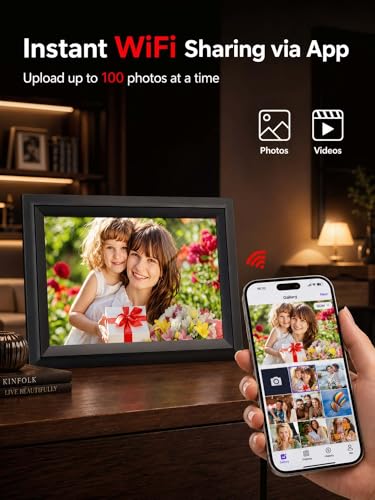 SAMMIX Digital Picture Frame 10.1 Inch WiFi Digital Photo Frame Electronic, IPS Touch Screen, 16GB, Tabletop&Wall-Mounted,...