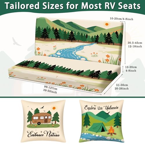 Breling 2 Set Rv Dinette Cushion Covers Stretch Washable Camper Dinette Cushion slipcovers, Rv & Camper Essentials, Lovese...