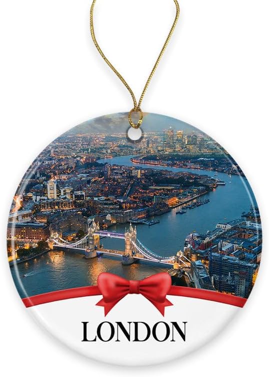 TunlaStore London Christmas Ornament, Christmas Ornaments Travel Souvenir Collection Gift for Family, Christmas Tree Ornam...