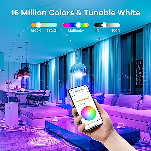 Linkind Smart Light Bulbs, Smart Bulb That Work with Alexa & Google Home, LED Light Bulbs Color Changing, 104 Preset Scen...