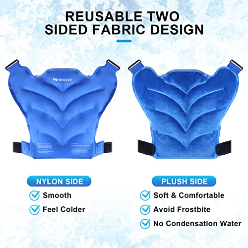 Chenove Ice Pack for Shoulders Upper Back with Strap, Neck and Shoulder Ice Pack Wrap Rotator Cuff Gel Reusable with Cold ...