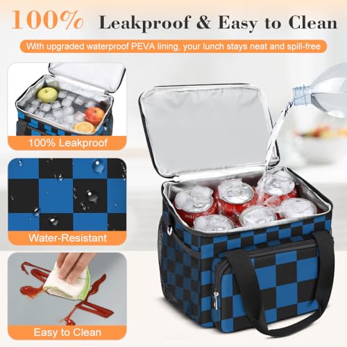 Coobiiya Insulated Lunch Bag Cooler Bag,Lunch Box for Men Leakproof,Portable Cooler Freezable Soft Lunchbox for Adult Camp...