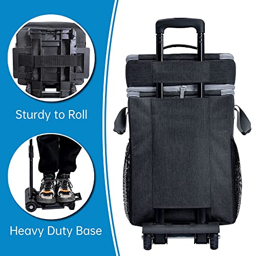 SDLINR 72-Can Large Rolling Cooler, Leakproof Insulated Soft Cooler Bag with Wheels and Handle Collapsible for Beach Campi...