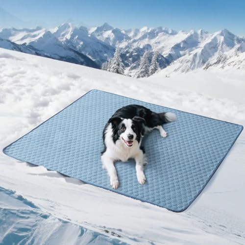 Soulbond Cooling Mat for Large Dogs - 40"x50" Washable Cooling Pad for Puppy, QMAX>0.3, Anti-Slip Bottom, Portable Summer ...