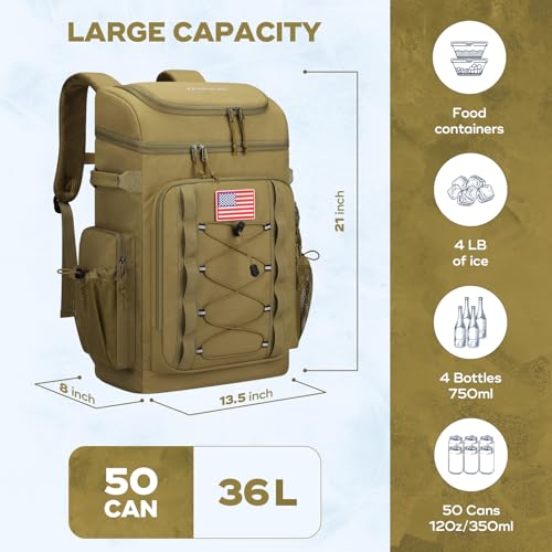 Maelstrom Backpack Cooler,Soft Lightweight Leakproof Cooler Backpack,Men Women 35/50 Can Insulated Cooler Bag,Keeps Hot/Co...