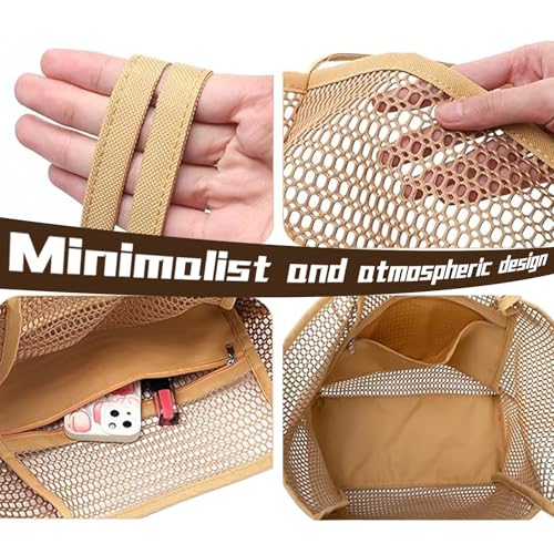 Viwnrxta 4pcs Beach Bags for Women,Nylon Mesh Summer Travel Tote Bag with Large Inner Zipper Pocket