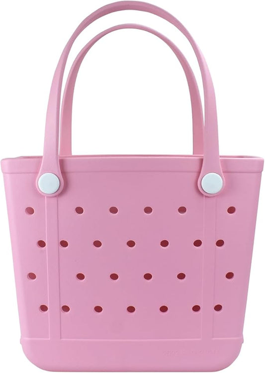 Chokoter Beach Bag, Waterproof Beach Tote, Rubber Medium Tote Bag, Washable and Durable Open Handbag for Boat Pool Sports