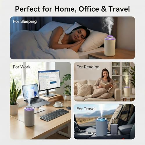 Waterless Essential Oil Diffuser, Scent Air Machine for Car/Home, Up to 500 sq.ft, Waterless Portable Aromatherapy Diffuse...