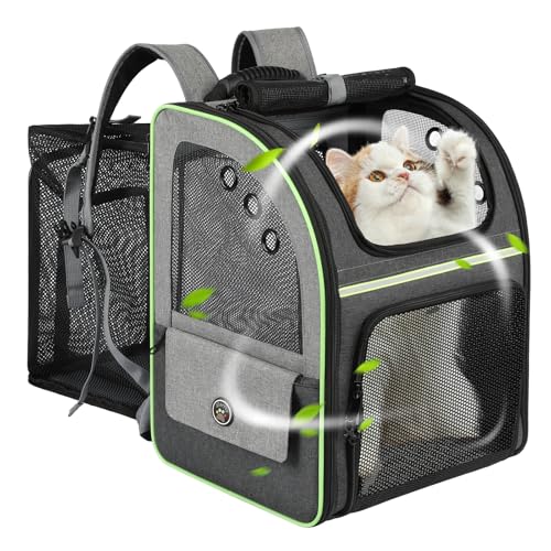 Cat Carrier Backpack, Large Cat Backpack Carrier Soft, Expandable Airline Approved Cat Carrier for Small Dogs Puppies Medi...