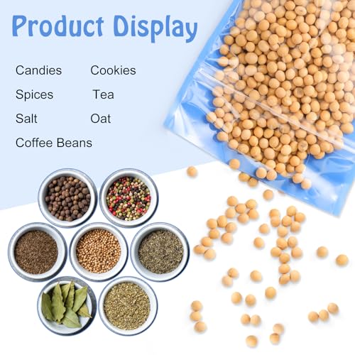 Sinload 60 Pcs Plastic Gift Bag Bulk 5.5 x 8.7 Inch Resealable Party Goodie Bag with Clear Window Color Favor Pouch with H...