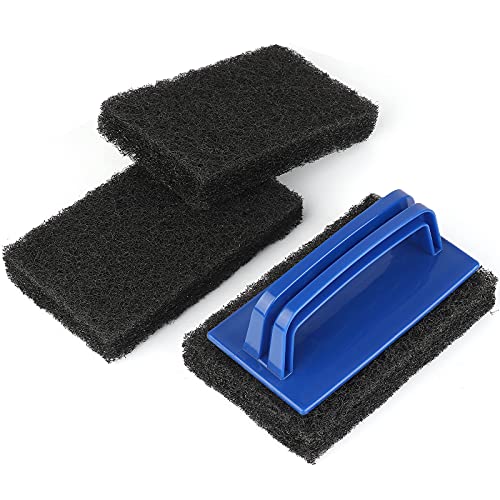 Blackstone Grill Cleaning Kit, Heavy Duty Griddle Scrubber Scouring Pad & Handle, Griddle Cleaning Brush for Charcoal, Gas...