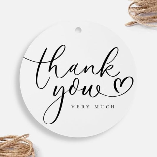 25pcs TThank You Gift Tags, Kraft Paper Tags with String Floral Personalized Gift Tags for Wedding Birthdays Party Gift Ba...