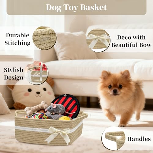 BYLSSNUK Gift Baskets Empty for Kids, Storage Basket for Gifting Small Woven Rope Basket for Towels Baby Shower Baskets fo...