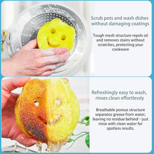 Color Sponges - Scratch-Free Multipurpose Dish Sponges for Kitchen, Bathroom & Household Cleaning - Made with BPA-Free Pol...