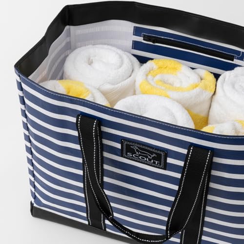 SCOUT Original Deano Tote - Durable Lightweight Open Top Beach, Pool & Lake Bag, Inside Zip Pocket, Folds Flat