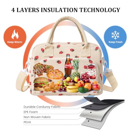 MEXS Insulated Lunch Bag for Women Men Large Reusable Lunch Box Adult Leakproof Portable Cooler Tote Bags for Work Picnic