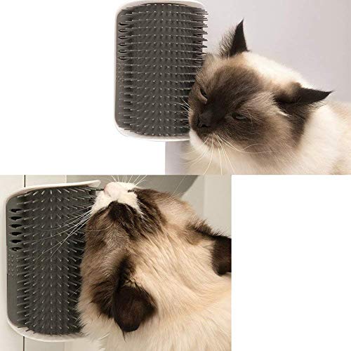 3.0 Softer Cat Self Groomer with Catnip, Dog Cat Corner Groomer,Wall Corner Scratcher Comb,Grooming Massage Brush, Perfect...