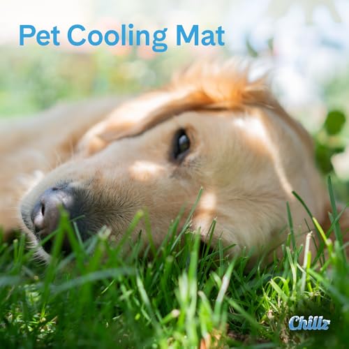 The Green Pet Shop Chillz Gel Mat, Large - Pressure-Activated Cooling Pad for Pets 25-50 lbs - Non-Toxic, No Water or Refr...