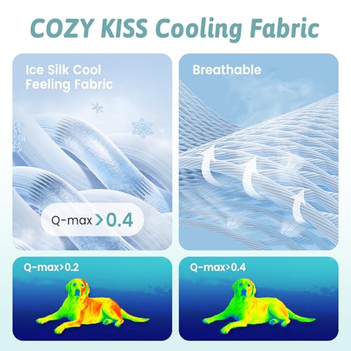 COZY KISS Cooling Couch Cover for Dog Washable, Q-Max > 0.4 Summer Cool Sofa Pad for Car Seat Protector, Liquid Pee Proof ...