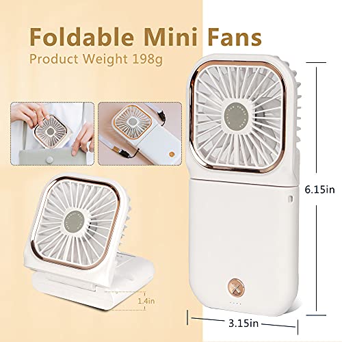 Portable Mini Fan Small Battery Operated Fan 5 in 1 as Power Bank,Phone Holder,Handheld Fan,Desk Fan, USB Rechargeable Per...