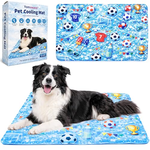 Yomvwavo Dog Cooling Mat, Water-Activated Gel Ice Pad for Dogs&Cats, No Electricity Self-Cooling Mat, Waterproof Wipe-Clea...