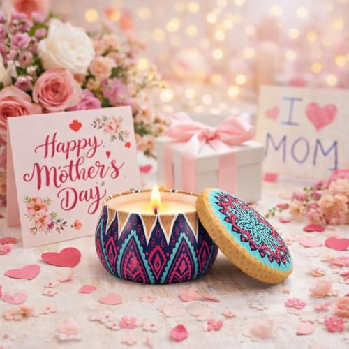 Candles Gift Set for Women, 4 Pack Scented Candles with 8% Essential Oils, 120H Long Lasting Aromatherapy Candles for Home...
