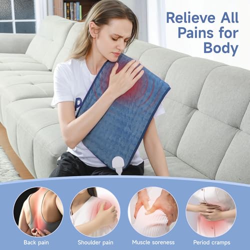 NBKLS Heating Pads for Back Neck Shoulder Pain, Electric Heating Pad Auto Shut Off, Fast Heat, Large Heating Pad Christmas...